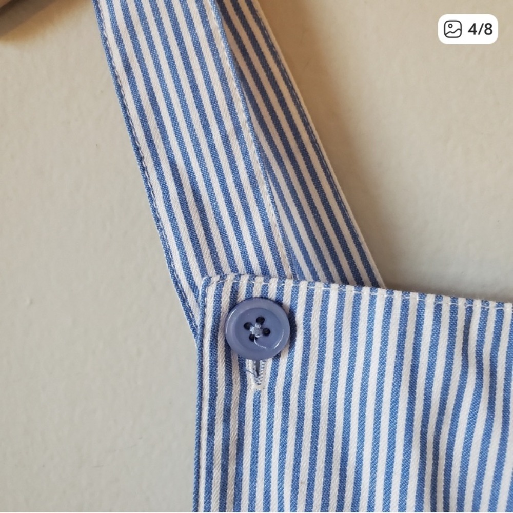 Rachel Riley Light Blue Striped Overalls - Picture 3 of 5
